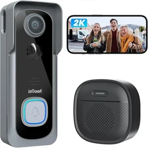 2K Smart WiFi Video Doorbell with Chime